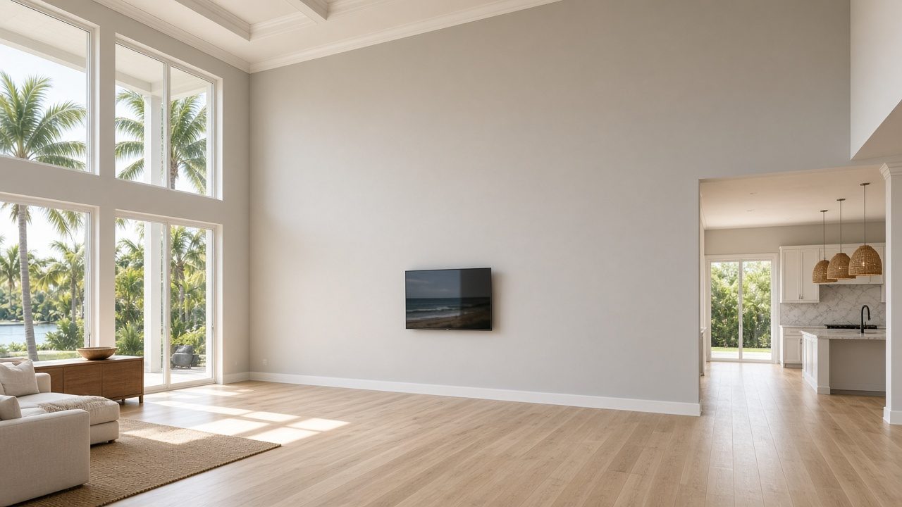 Design rendering: ba 03 before tall empty great room concept