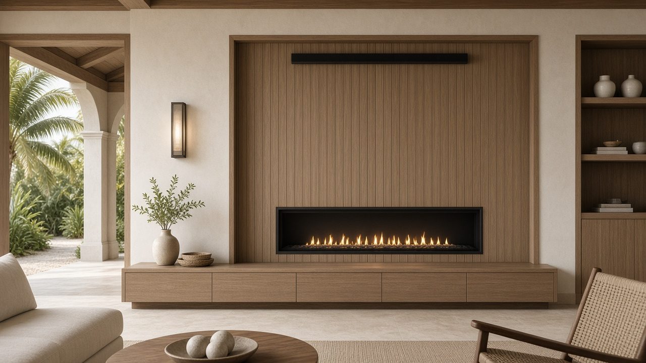 Design rendering: boca grande 02 fireplace media wall concept