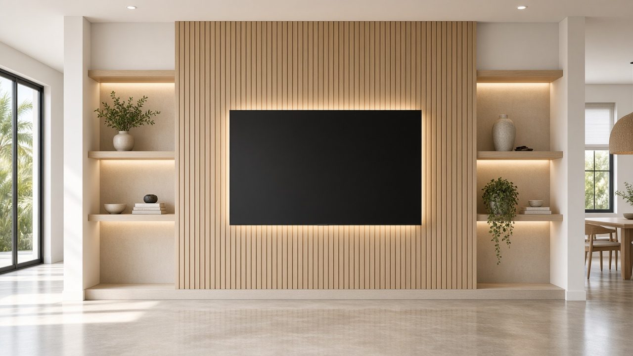 Design rendering: backlit media wall concept