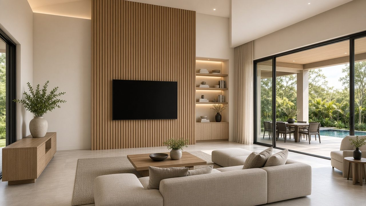 Design rendering: lakewood ranch 01 floating tv wall concept