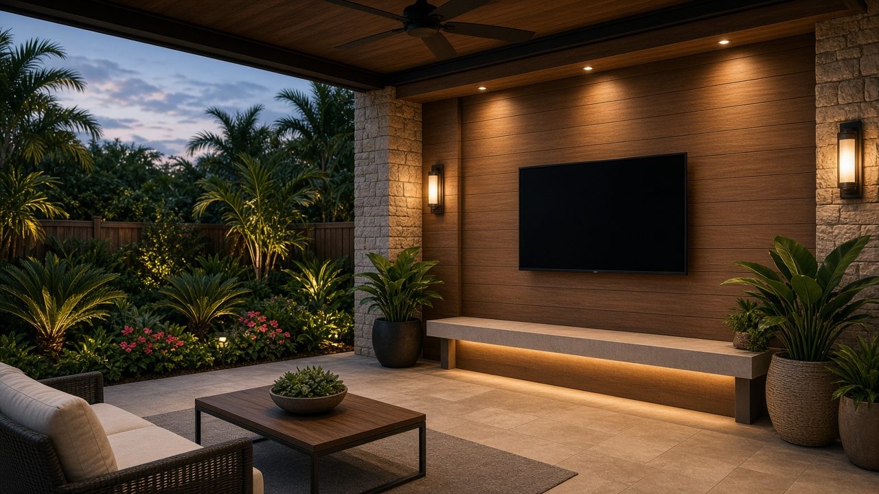 Design rendering: sanibel 03 lanai tv wall concept
