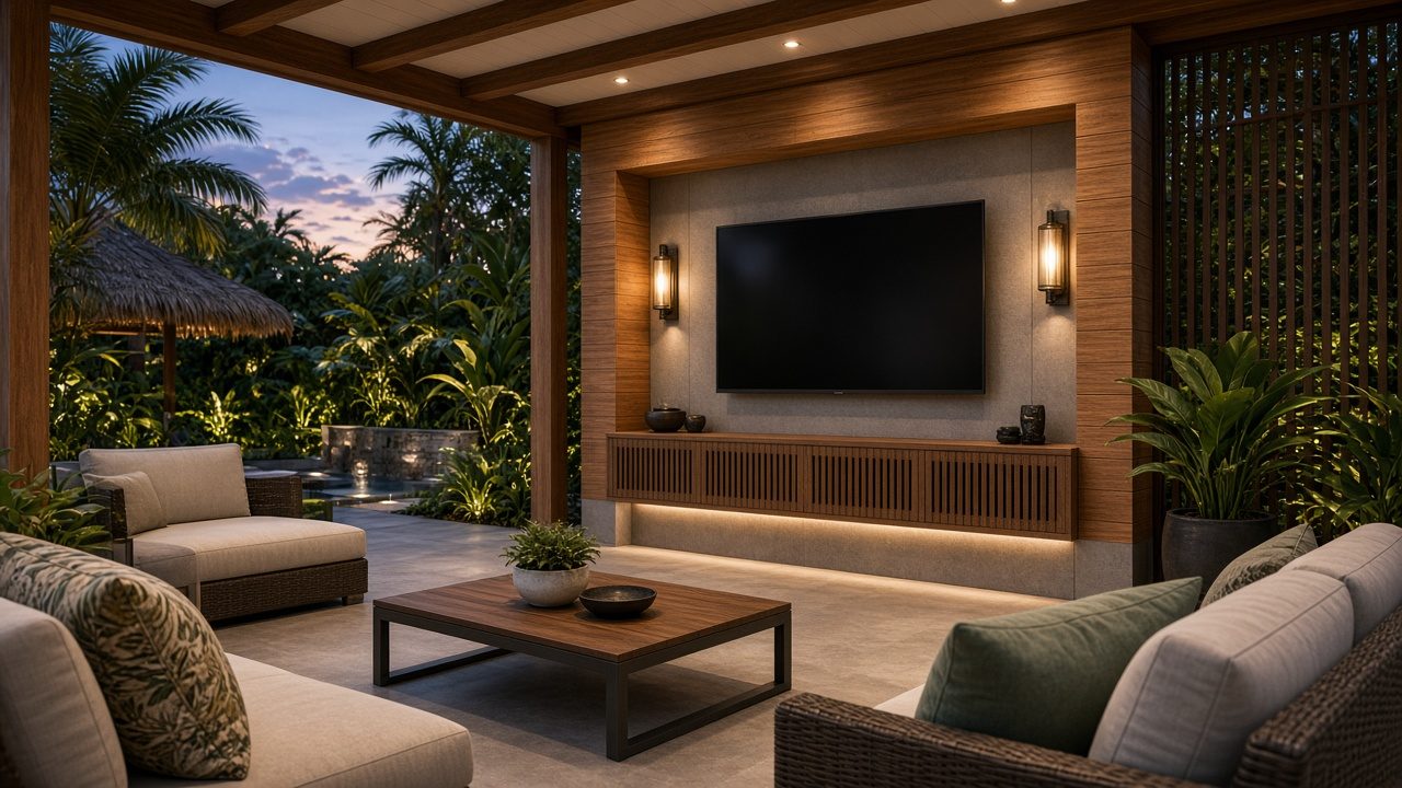 Design rendering: siesta key 03 lanai tv wall concept
